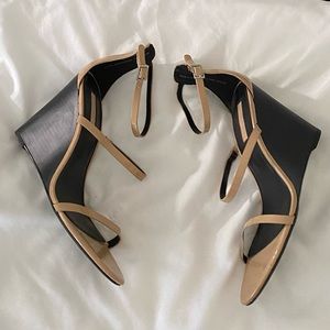 F21 Faux Leather Strappy Wedges
